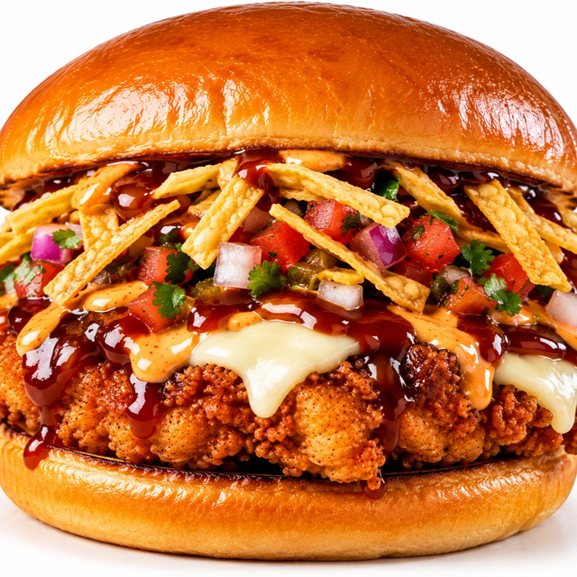 Spicy Honey BBQ Fried Chicken Sandwich.
